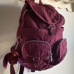 Kipling Backpack with Monkey Charm